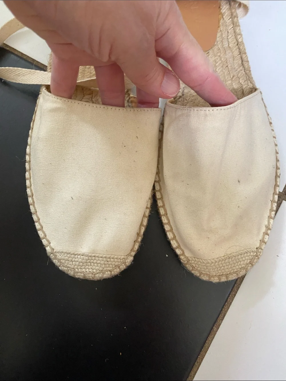J. Crew Cream Canvas Espadrille Lace-Up Sandals women’s size 12